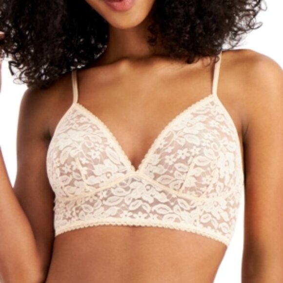 #568 I.N.C. INTERNATIONAL CONCEPTS Women S Lace Bralette Almond Latte L - Picture 1 of 2